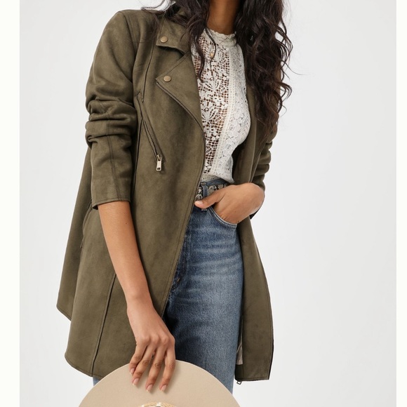 Anthropologie Jackets & Blazers - ANTHRO Ripley Sueded Longline Moto Jacket NWT - M